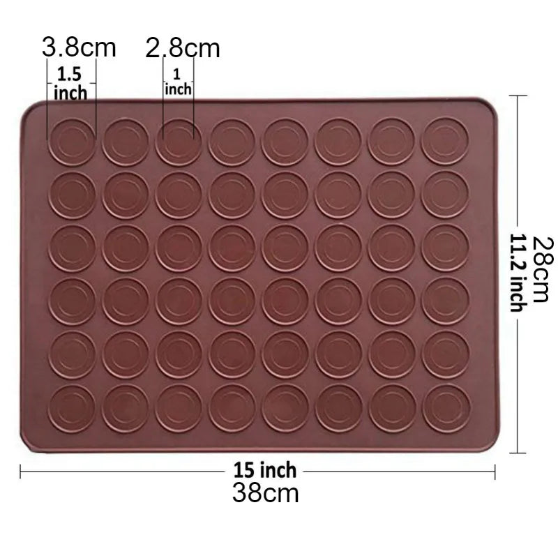 48-Cavity Silicone Macaron Baking Mat – Non-Stick Oven Sheet Mold for Macarons & Pastries