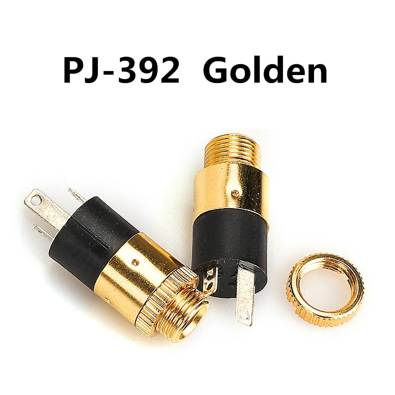 10pcs Headphone Jack 3.5mm PJ PJ313 PJ320 PJ325 PJ326 PJ327 PJ358 PJ392 PJ342 Audio and Video Female Dual Channel Stereo Jack Peaceful Pleasures Health and Wellness PJ-392 Golden