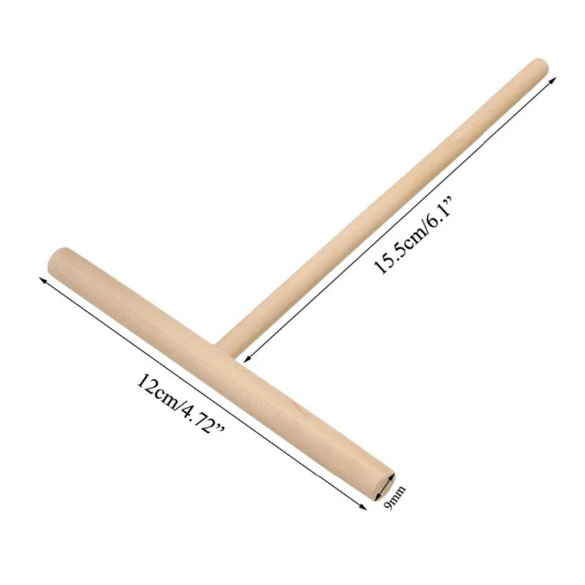 1Set Chinese Specialty Crepe Maker Pancake Batter Wooden Spreader Stick Home Kitchen Tool Restaurant Canteen Specially Supplies Peaceful Pleasures Health and Wellness army green