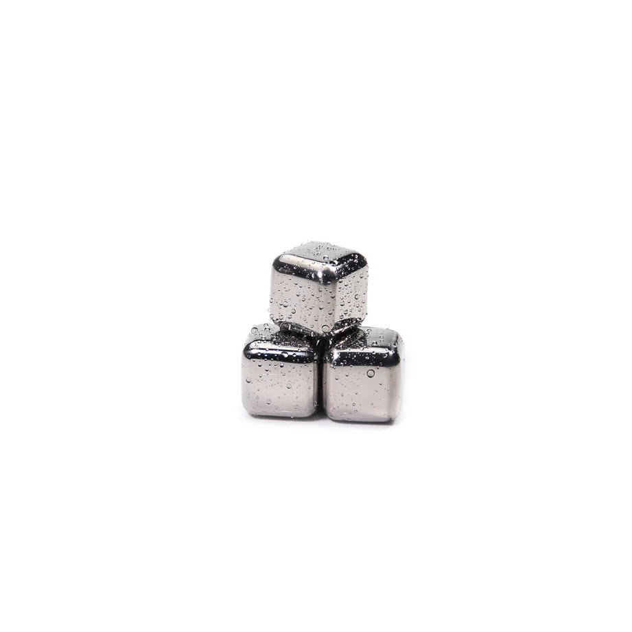 Stainless Steel Ice Cubes, Reusable Chilling Stones for Whiskey Wine, Keep Your Drink Cold Longer, SGS Test Pass Peaceful Pleasures Health and Wellness 3 Pack