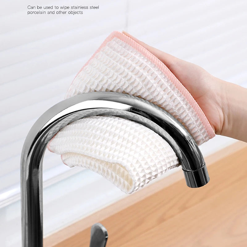 3-Pack Bamboo Fiber Dish Towels | Honeycomb Waffle Kitchen Cloths