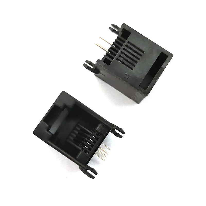 10pcs Black RJ11 Telephone Socket 4P4C 6P2C 6P4C 6P6C Plug Horizontal Right Angle Crystal Head Seat Female Socket Peaceful Pleasures Health and Wellness 6P4C