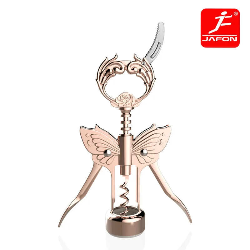Gold Wine Beer Opener with Foil Knife Free Shipping Butterfly Bottle Opener Bat Wine Corkscrew Gunmetal Plated Level Corks Pull Peaceful Pleasures Health and Wellness Rose Gold