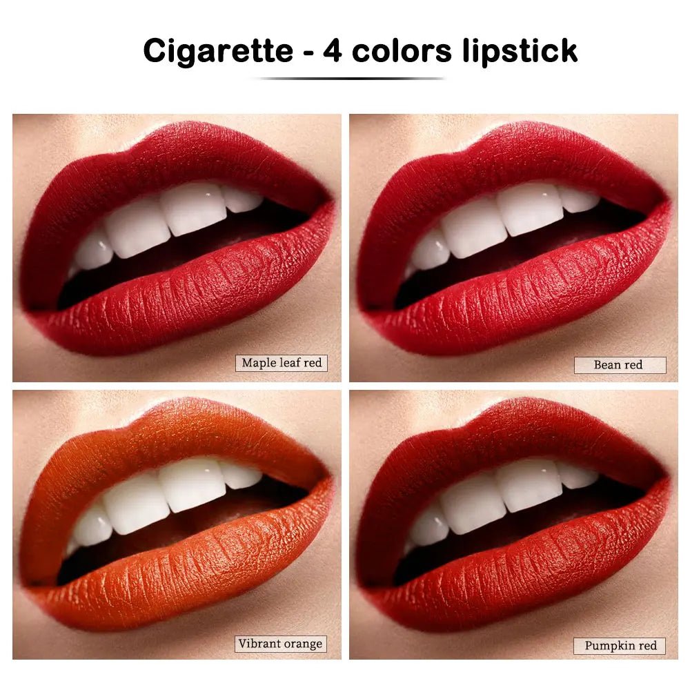 4-Lasting Stick Waterproof Lip Set - Long-Lasting Matte Lipstick with Transparent Finish - Perfect Valentine's Day Gift for Her Peaceful Pleasures Health and Wellness