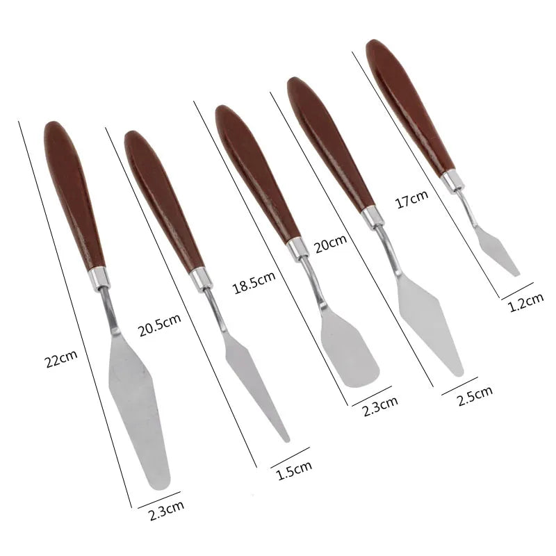5-Piece Stainless Steel Baking & Pastry Spatula Set – Fondant Cream Scraper & Sculpting Tools