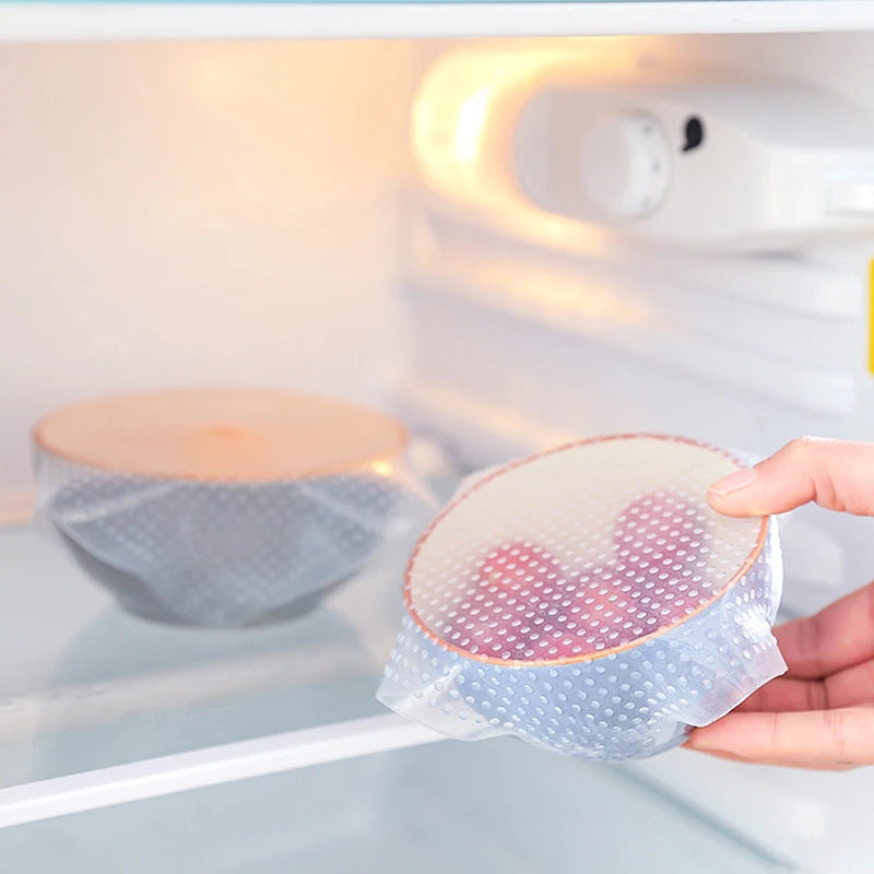 Reusable Silicone Stretch Lids 4-Piece Food Storage Cover Set