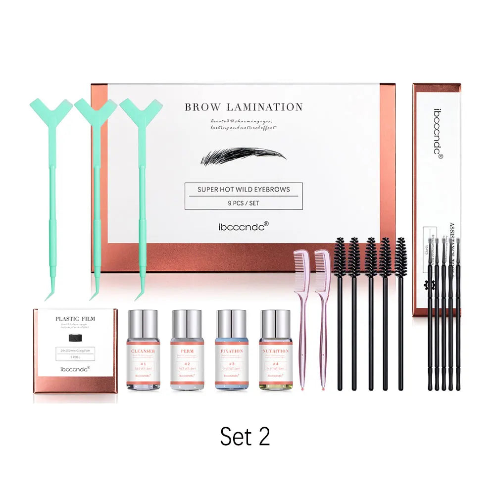 New Brow Lamination Kit Eyebrow Lifting Perming Lotion Kit With Brush Cling Flim Tools Hot Eye Brow Setting Cream Salon Supplies Peaceful Pleasures Health and Wellness set 2 China Mainland