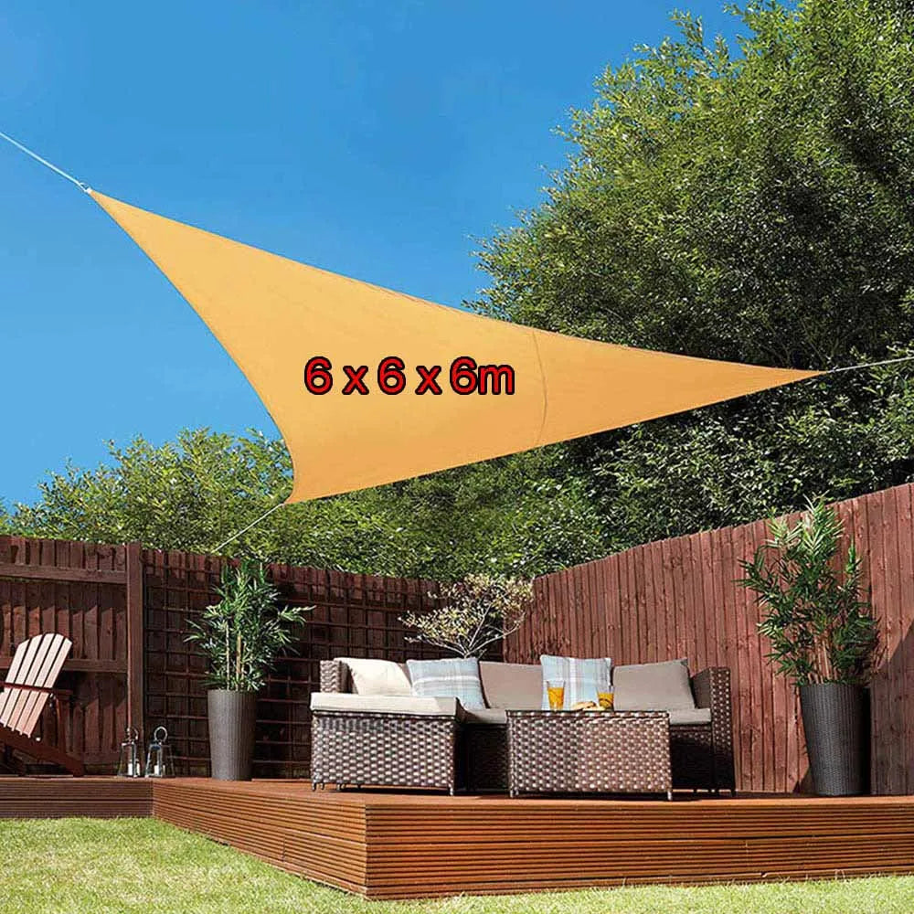 6x6x6m Triangle Sun Shade Sail – 90% UV Block, Waterproof