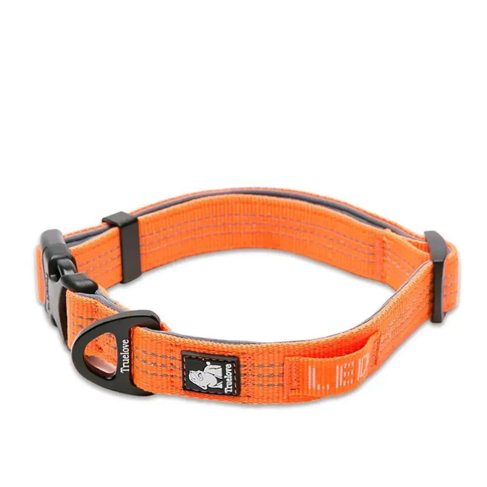 Truelove Dog Collars Set 3M Reflective Collar for Small Medium Large Dogs Puppy Adjustable Padded Soft Nylon Comfy Neck TLC5271 Peaceful Pleasures Health and Wellness Orange S spain