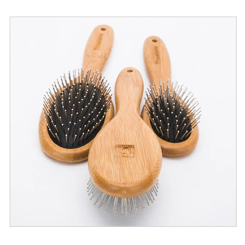 Truelove Pet Round Comb Bamboo Wood Handle in Cat and Dog Hair Remover Brush Fur Small Medium Large Grooming Gifts TLK19131 Peaceful Pleasures Health and Wellness