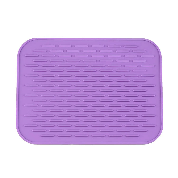 Silicone Pot Holder trivet Mat jar Opener, spoon Rest Garlic Peeler, Non Slip, durable, dishwasher Safe, heat Resistant Hot Pads Peaceful Pleasures Health and Wellness PURPLE 21.5x15.5 cm China Mainland