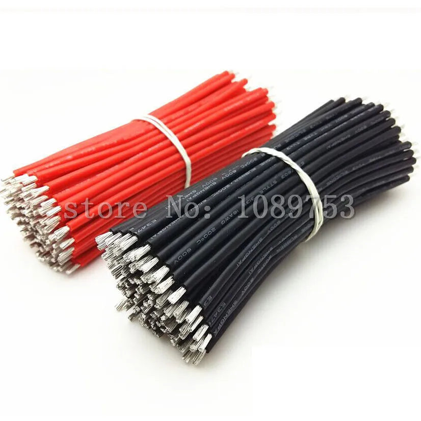 25pairs 26AWG Flexible Silicone Wire Cable Black Red with Solder Tin 10cm length 26# Peaceful Pleasures Health and Wellness Default Title