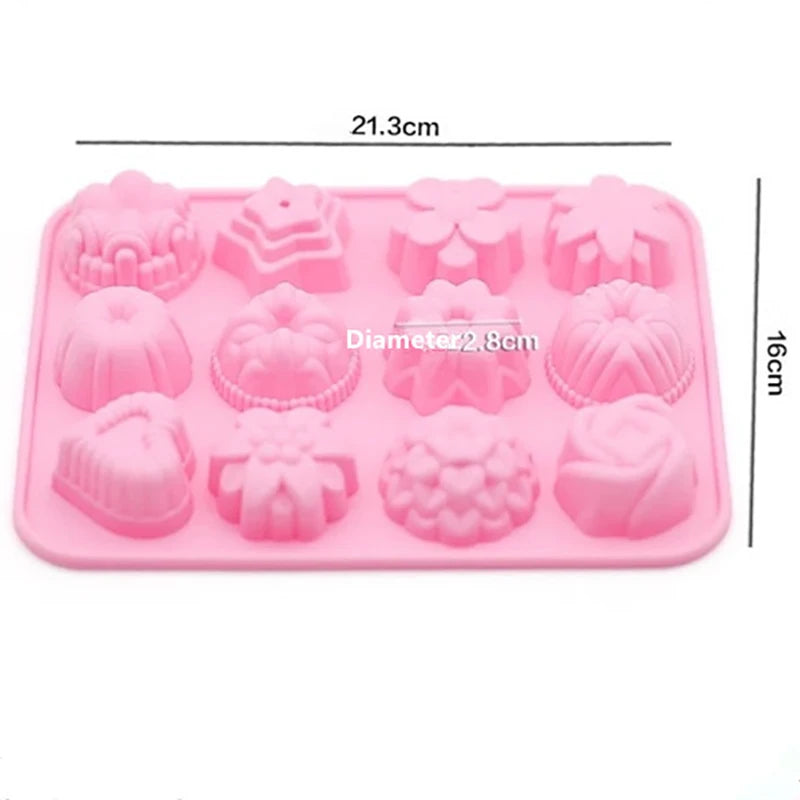 12-Cavity Silicone Flower Mold | Cake, Chocolate, Candy, Soap & Jelly – Oven & Freezer Safe