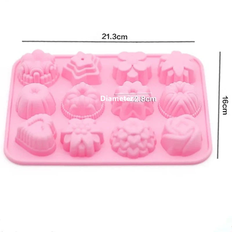 12-Cavity Silicone Flower Mold – Chocolate, Cake & Soap Making