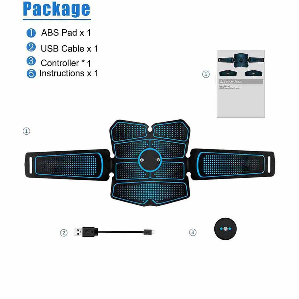 EMS Abs Stimulator Belt – 8 Pad Muscle Toner for Core & Arms