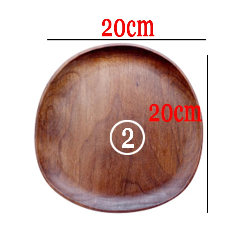 Irregular Oval Solid Acacia Wood Serving Plate & Tray | Natural Grain – Fruit, Dessert, Charcuterie & Tea