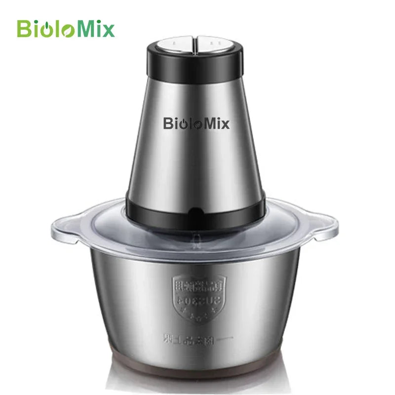 BioloMix 500W Electric Chopper & Meat Grinder – 2L Stainless Steel, 2 Speeds