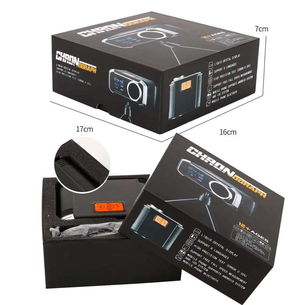 Multifunctional for Shooting Speed Meter Ball Velocity Energy Measurement Shooting Chronograph APP Bluetooth-compatible Peaceful Pleasures Health and Wellness
