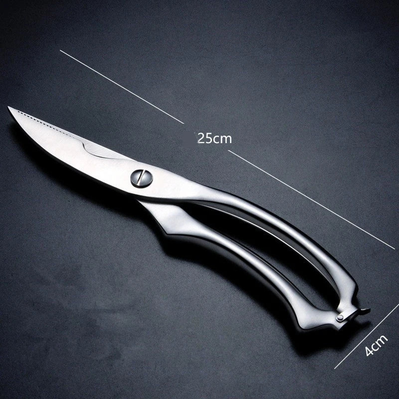 Stainless Steel Poultry Kitchen Shears with Safety Lock – Heavy-Duty Scissors for Chicken, Duck, Fish & Meat