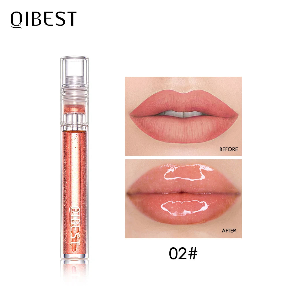 QIBEST Moisturizer Plumper Lip Gloss Long Lasting Transparent Lipgloss Base Watery Luster Glossy Lip Tint Waterproof Lips Makeup Peaceful Pleasures Health and Wellness 2