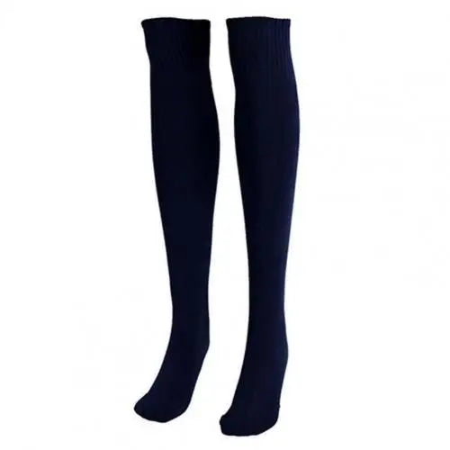 1 Pair Sports Socks Men Women Solid Color Anti-slip Stocking Soccer Football Cycling Knee Socks Sports Basketball Socks Peaceful Pleasures Health and Wellness Navyblue