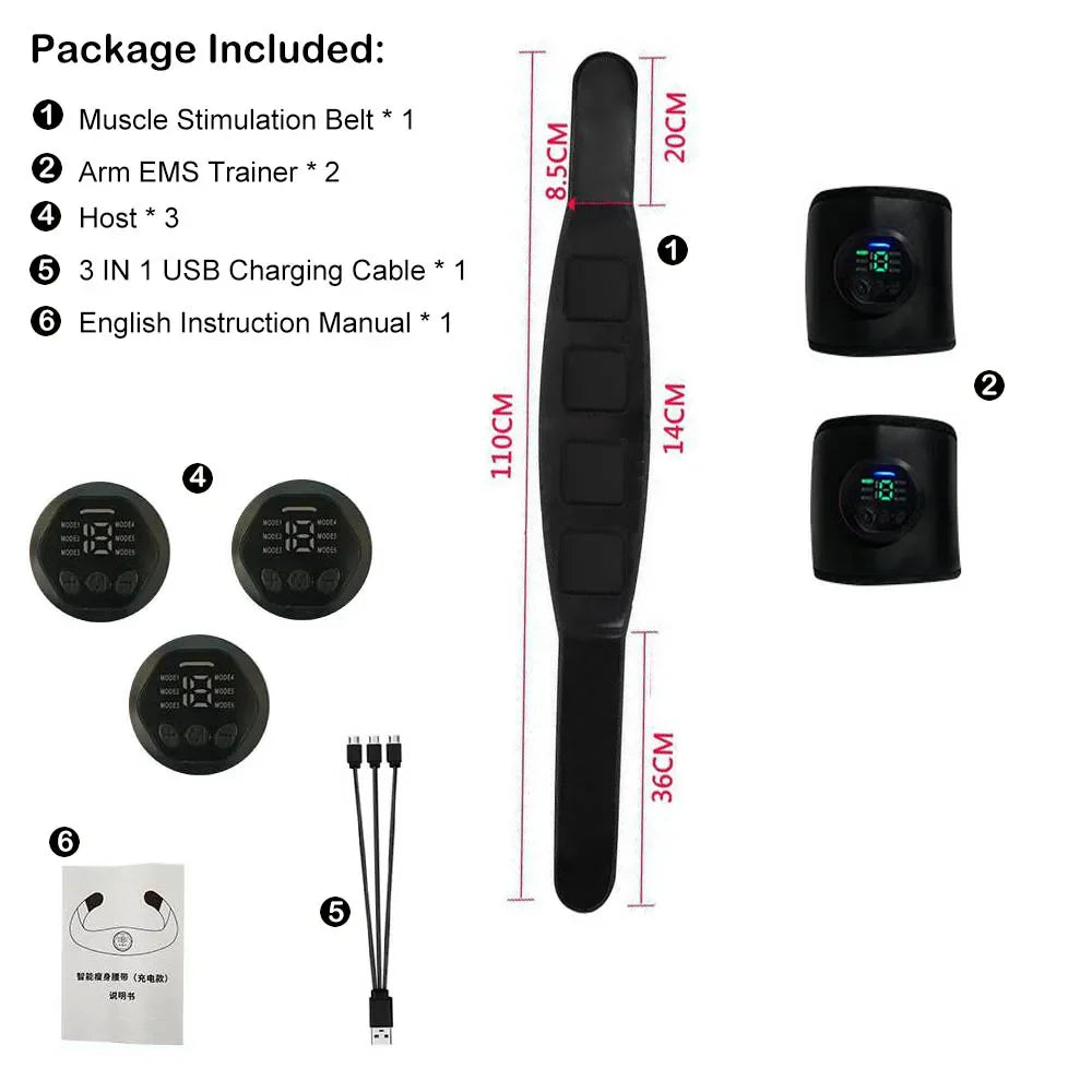 EMS ABS Stimulator Belt – Electric Muscle Toning Trainer
