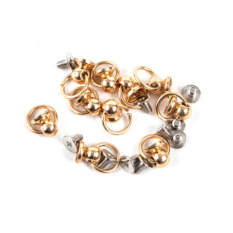 8mm Metal O-Ring Screwback Rivets – 10pcs for Bags & Crafts