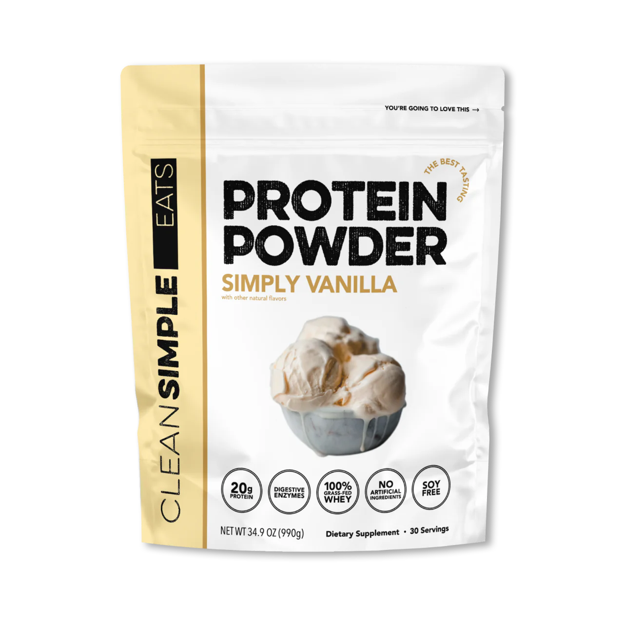 Clean Simple Eats Protein Powder Vanilla 34.9 oz 30 Servings