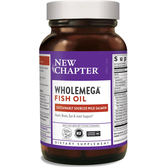 New Chapter Wholemega Fish Oil Softgels, 935 Mg, 180 Count