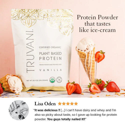 Truvani Organic Plant Based Protein Powder - Vanilla (1.3 Lbs. / 20 Servings)