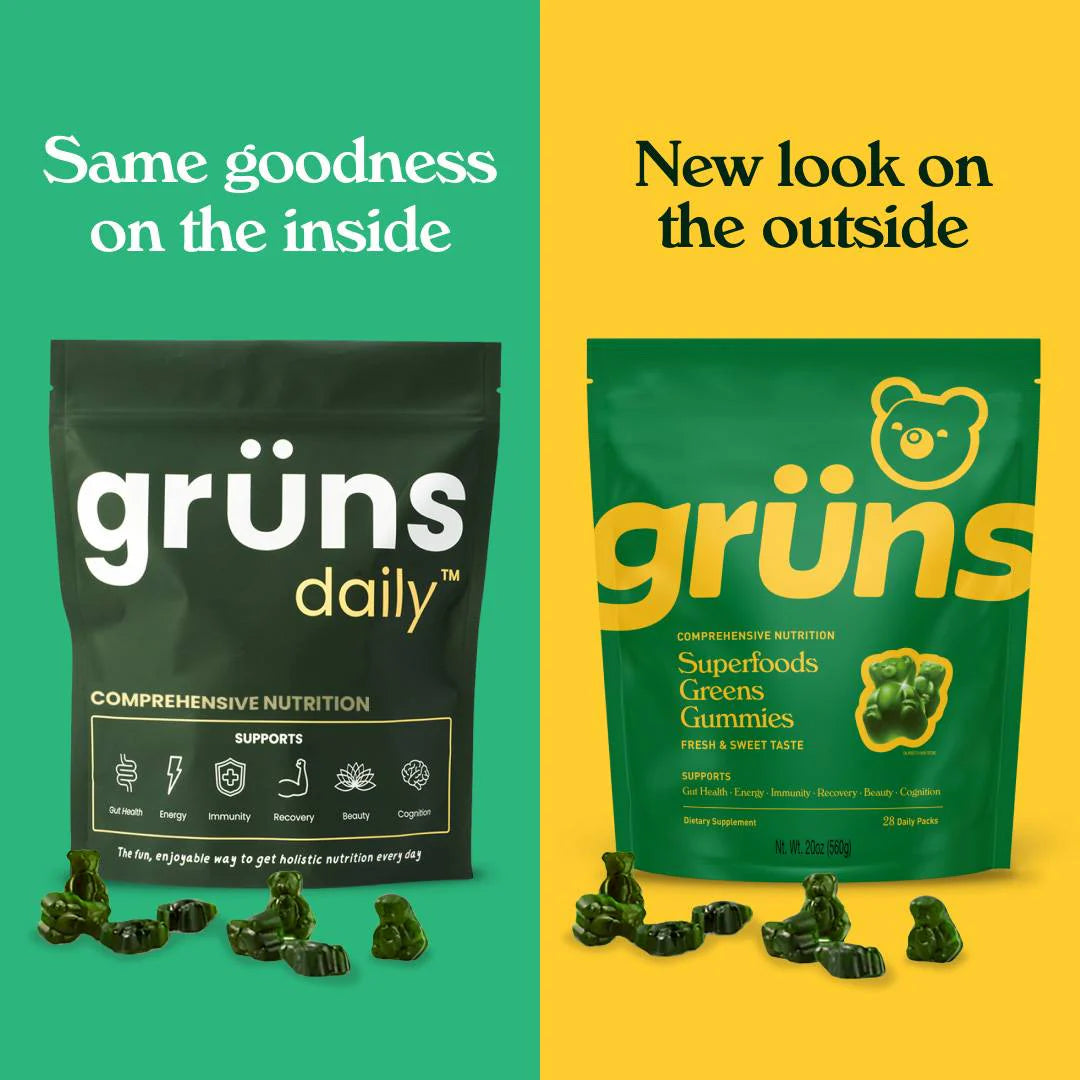 Gruns Nutrition Superfoods Greens Gummies 30 Pack Sugar-Free