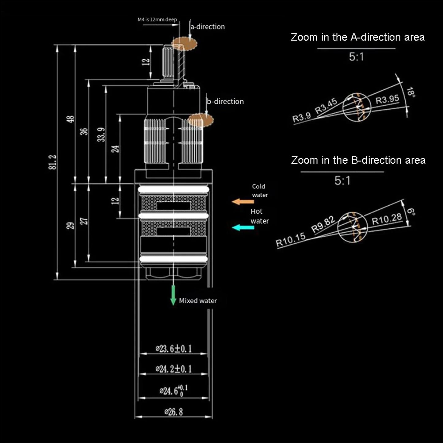 Brass Thermostatic Cartridge – Shower Bar Mixing Valve Replacement