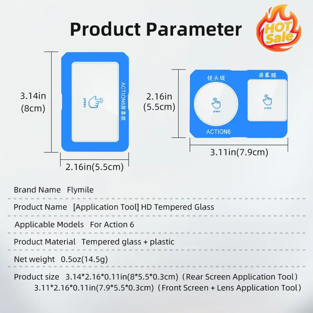 DJI OSMO Action 6 Tempered Glass Screen Protector 0.4mm
