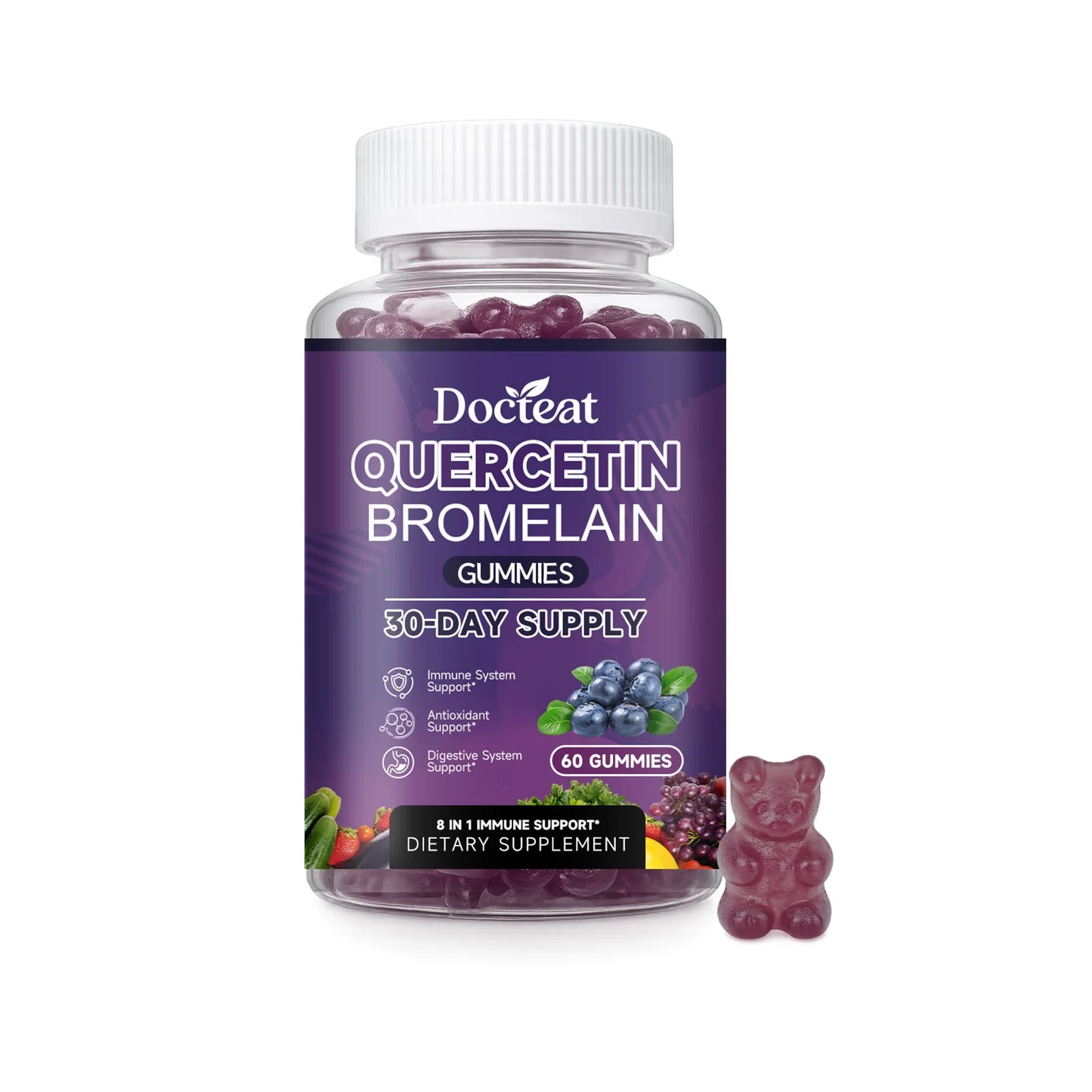 Docteat Quercetin Pineapple Bromelain Soft Candy Supplement
