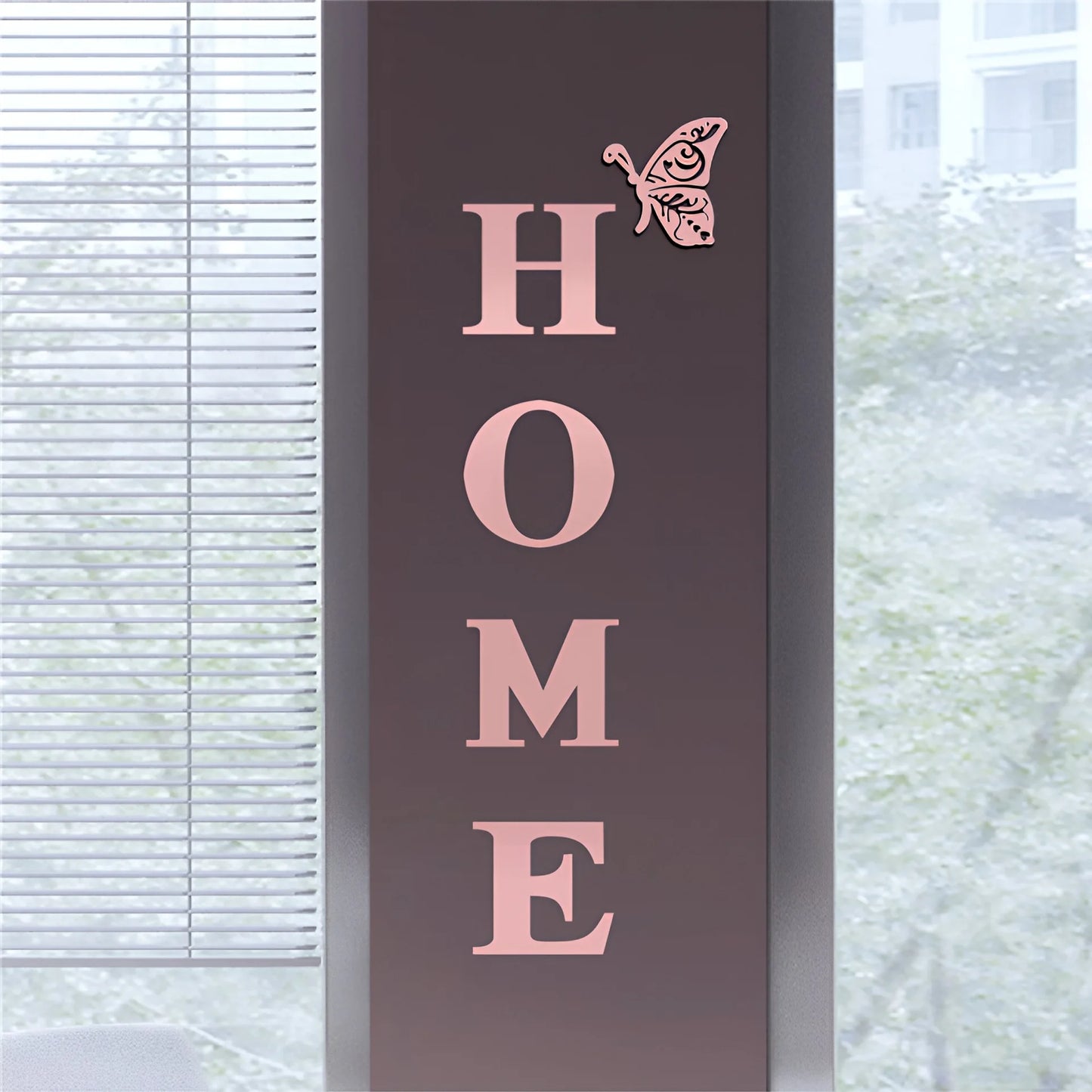 3D Acrylic DIY Mirror Large Self-Adhesive Removable Wall Stickers Family English Alphabet Living Room Bedroom Home Decorations Peaceful Pleasures Health and Wellness 80x27CM 40G-rose
