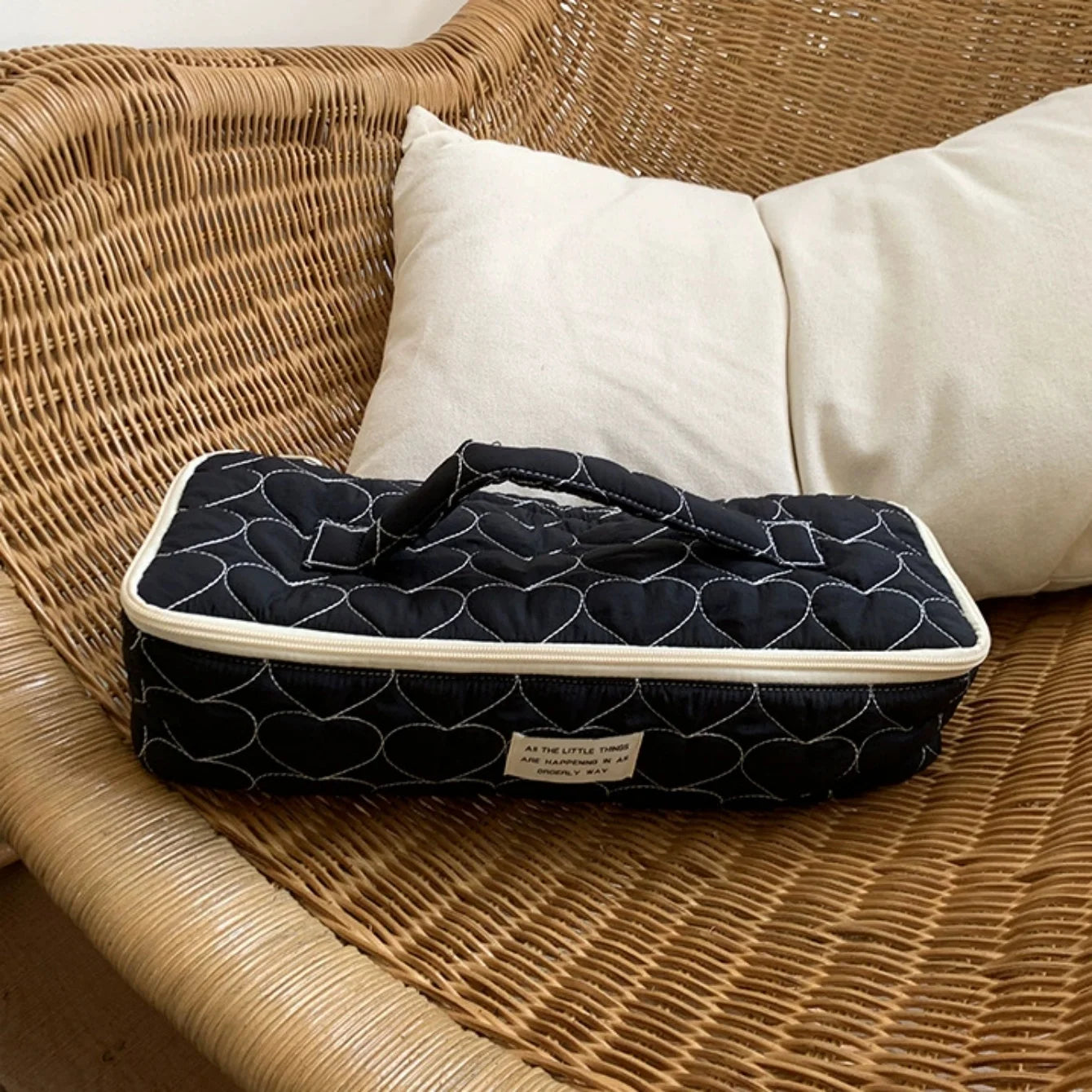 Multi-Functional Large-Capacity Storage Bag for Makeup, Hair Dryer & Curling Iron - Portable Travel Protective Organizer Peaceful Pleasures Health and Wellness Black