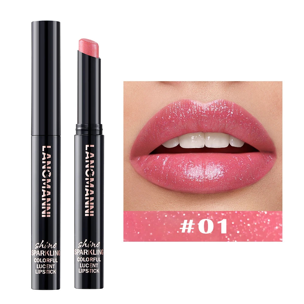 1 Glitter Lipstick - Glossy pearl effect, easy-to-apply moisturizing stick provides moisture and a subtle pearlescent effect to Peaceful Pleasures Health and Wellness 01