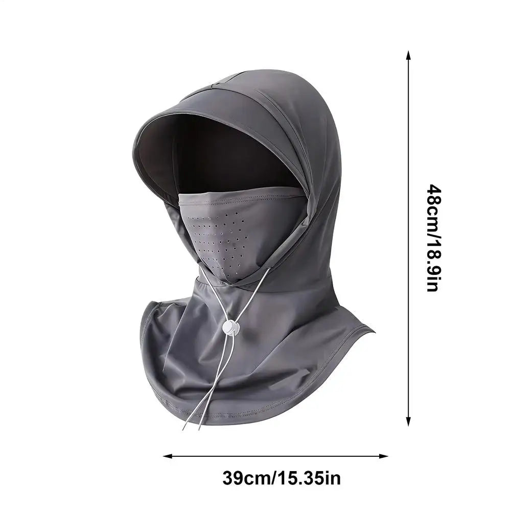 UPF 50+ Ice Silk Sun Hood – UV Face & Neck Cover for Outdoors