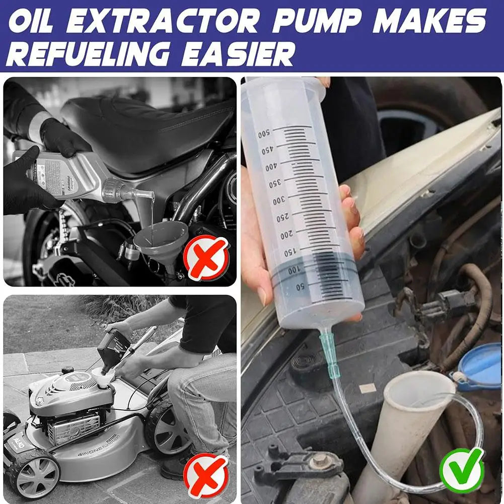 500ml Large Capacity Car Oil Fluid Extractor Vacuum Syringe Pistol Manual Pump Feeding Tools Fuel Transfer Hand Pump Dispenser Peaceful Pleasures Health and Wellness