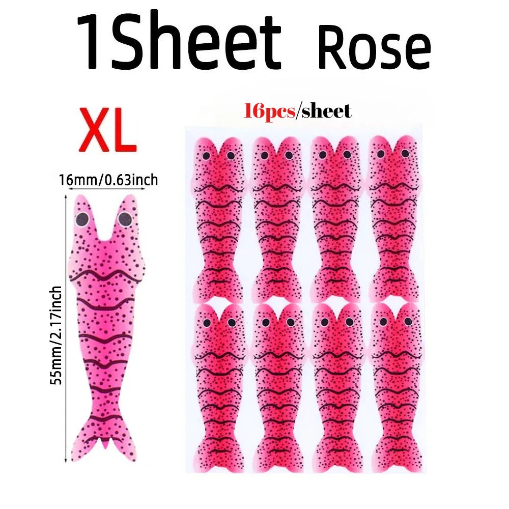 Pre-Cut Realistic Shrimps Skin Fly Tying Material Wrap Prawn Shrimps Scuds Fly Tying Material Trout Fishing Lures fishing bait Peaceful Pleasures Health and Wellness XL 16pcs sheet