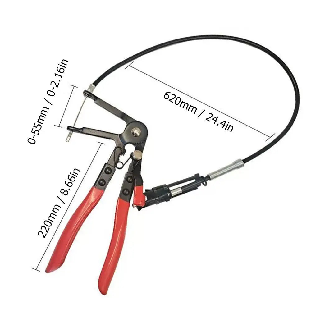1Pcs Clamping Pliers Flexible Cable Hose Clamp Pliers Long Reach Wire-Shielded Hose Clamp Tool Auto Repair Tools for Car Engine Peaceful Pleasures Health and Wellness