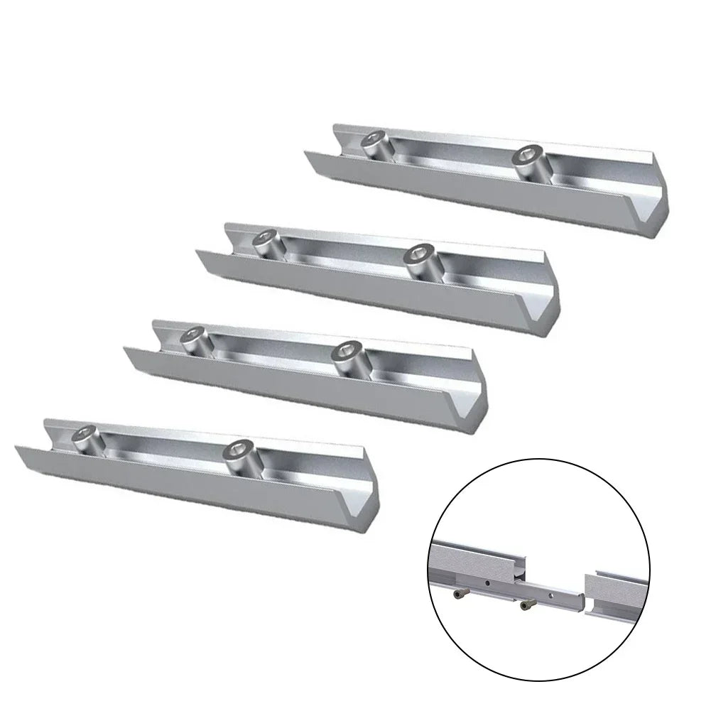 4-Pack Aluminum Rail Connectors for Solar Panel Roof Mounting