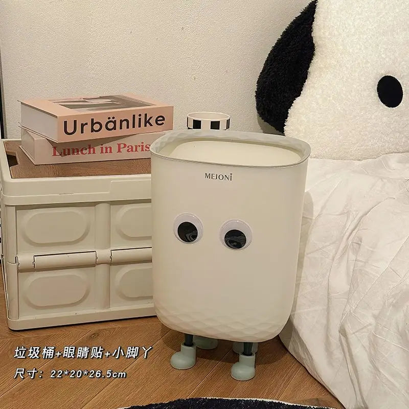 Practical Kitchen Trash Can Household Student Dormitory Large Capacity Creative Simple Cute Living Room Lidless Paper Basket New Peaceful Pleasures Health and Wellness 10L-2