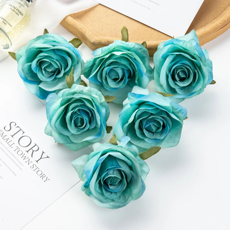 Artificial Silk Rose Heads 5/10pcs | Wedding & Home Decor