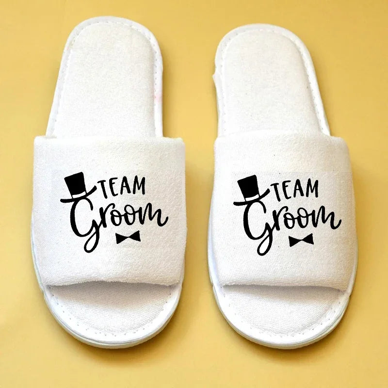Bride & Groom Wedding Slippers | Bachelorette Bridal Gift