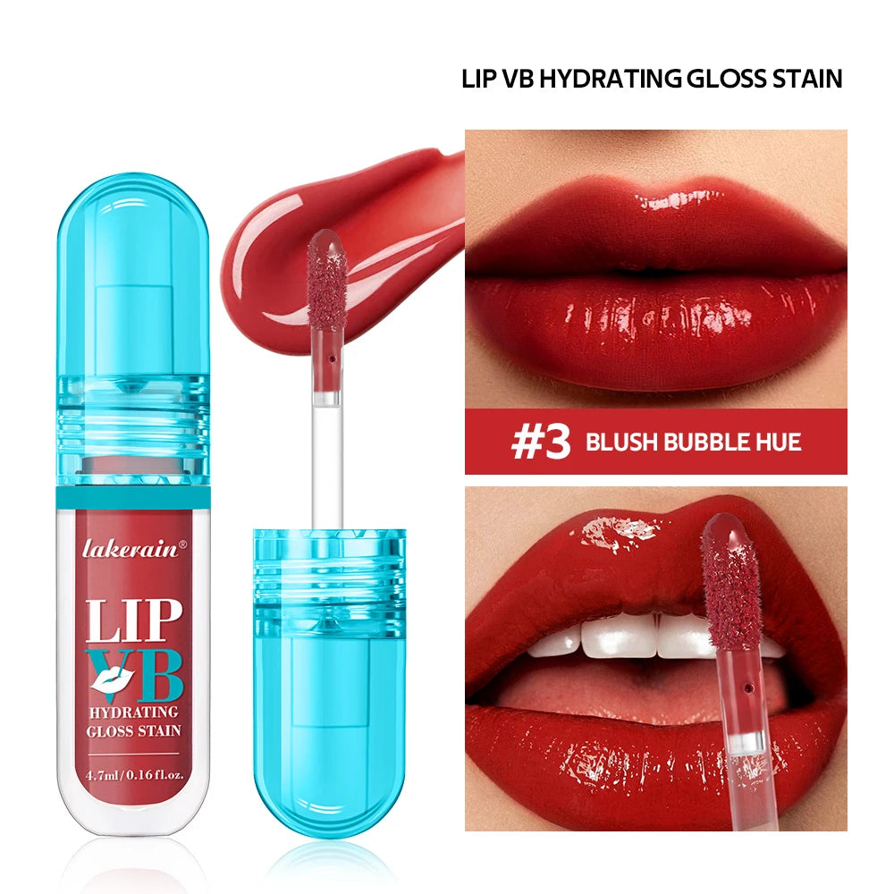 Lakerain Mirror Lip Gloss – Hydrating Crystal Glaze Lip Tint Lip Gloss Peaceful Pleasures Health and Wellness 3Blush Bubble Hue