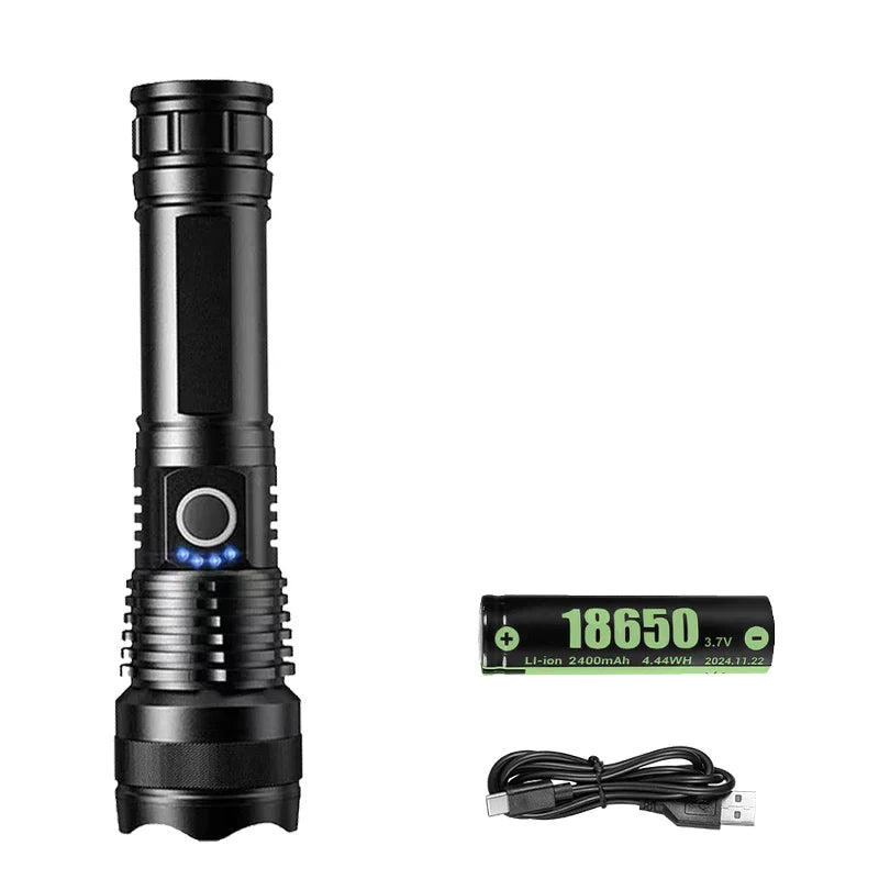 ZHIYU P50 Zoomable LED Tactical Flashlight – 500m Rechargeable