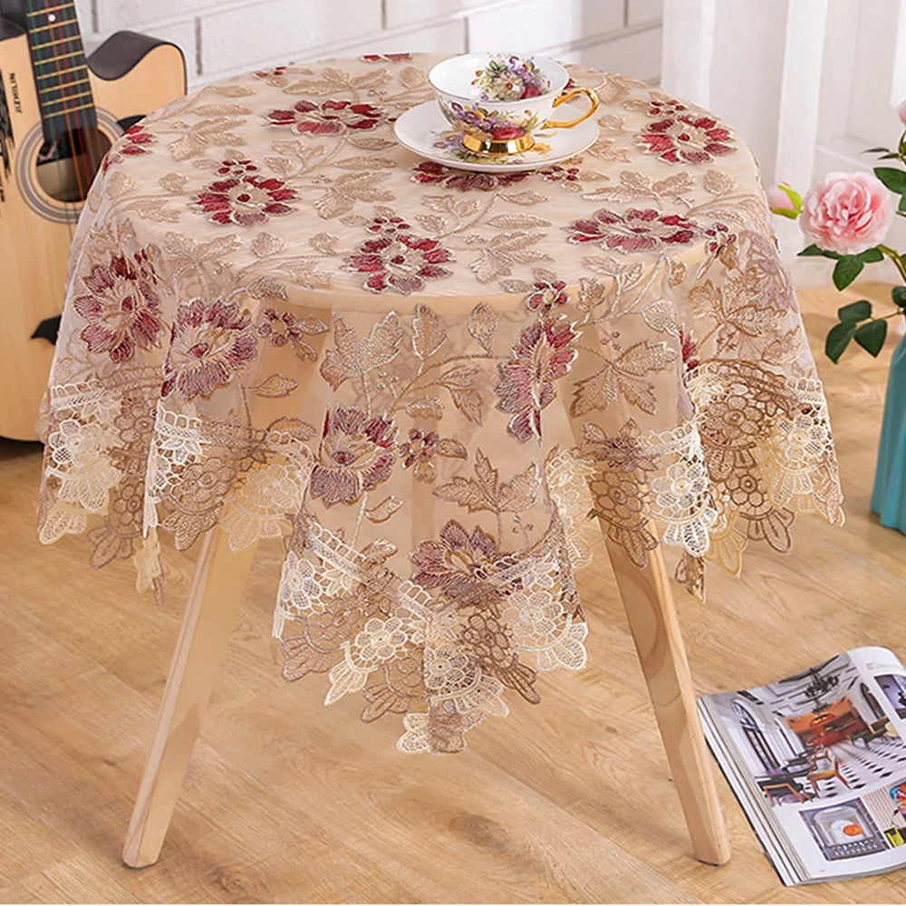 Battilo Luxury Embroidered Lace Tablecloth | Dining & Wedding