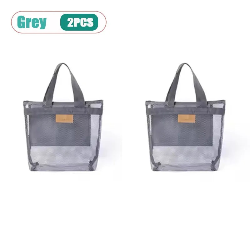 Mesh Beach Tote Bag with Zipper | Quick Dry Shoulder Bag