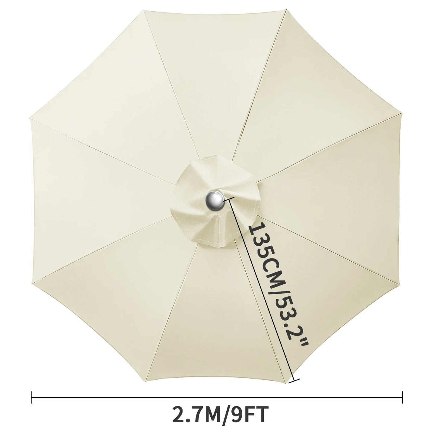 Waterproof Patio Umbrella Replacement Canopy 6 & 8 Rib